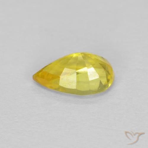 Zaffiro Giallo medio naturale da 0.58 ct, Forma a pera, VS