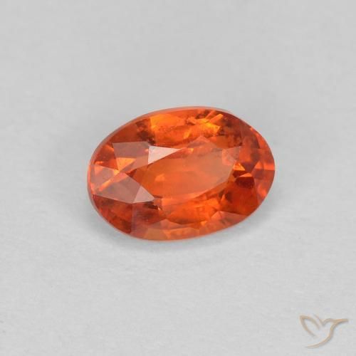Zaffiro Arancione rossastra naturale da 0.68 ct, Ovale, VS