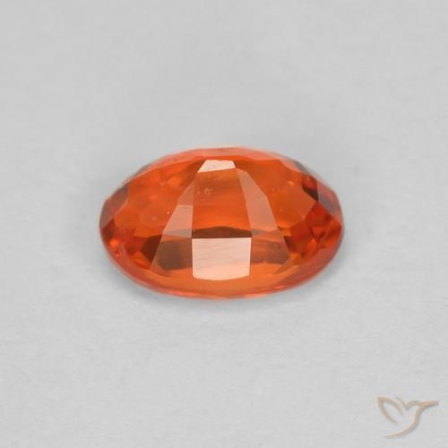 Zaffiro Arancione rossastra naturale da 0.68 ct, Ovale, VS