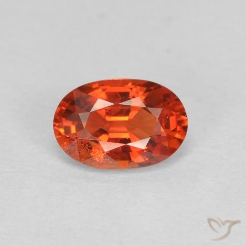 0.60ct Naturale Arancione rossastra Zaffiro, Ovale, VS