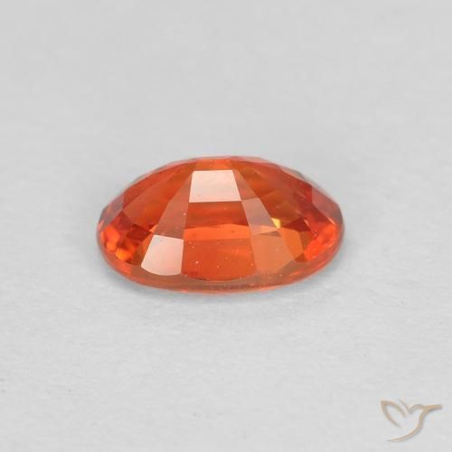 Zaffiro Arancione rossastra naturale da 0.60 ct, Ovale, VS