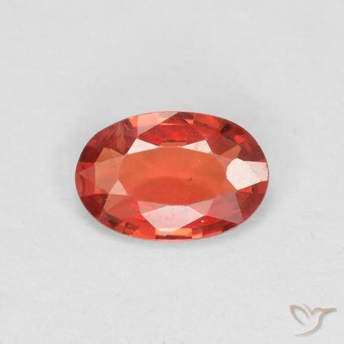 0.47ct Naturale Rosso cremisi brillante Zaffiro, Ovale, VS