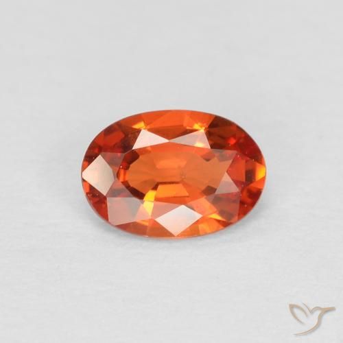 0.48ct Naturale Arancione rossastra Zaffiro, Ovale, VS