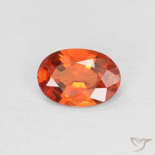 Zaffiro Arancione rossastra naturale da 0.48 ct, Ovale, VS