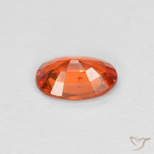Zaffiro Arancione rossastra naturale da 0.48 ct, Ovale, VS