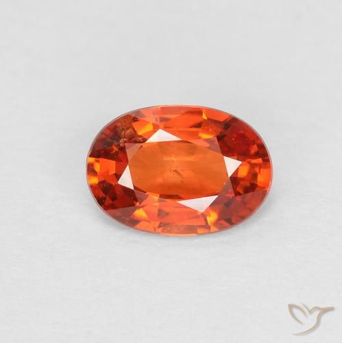 Zaffiro Arancione rossastra naturale da 0.55 ct, Ovale, VS