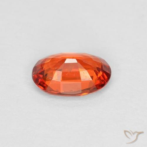 Zaffiro Arancione rossastra naturale da 0.55 ct, Ovale, VS