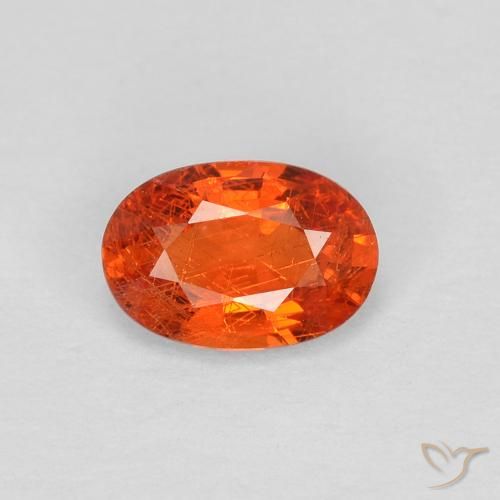 0.55ct Naturale Arancione rossastra Zaffiro, Ovale, VS