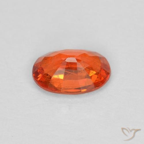 Zaffiro Arancione rossastra naturale da 0.55 ct, Ovale, VS
