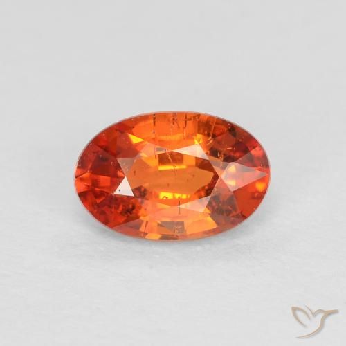 0.65ct Naturale Arancione rossastra Zaffiro, Ovale, VS