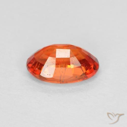 Zaffiro Arancione rossastra naturale da 0.65 ct, Ovale, VS