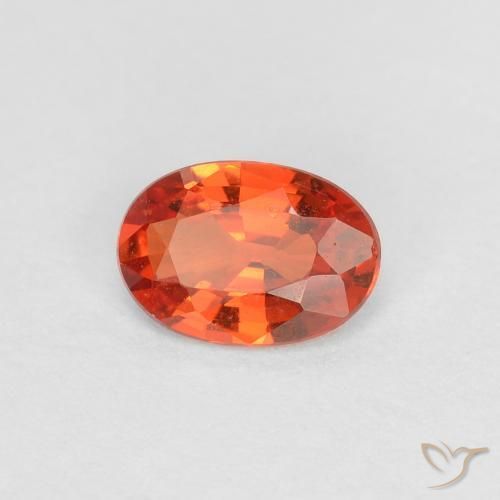 Zaffiro Arancione rossastra naturale da 0.46 ct, Ovale, VS
