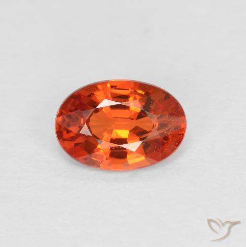 0.49ct Naturale Arancione rossastra Zaffiro, Ovale, VS