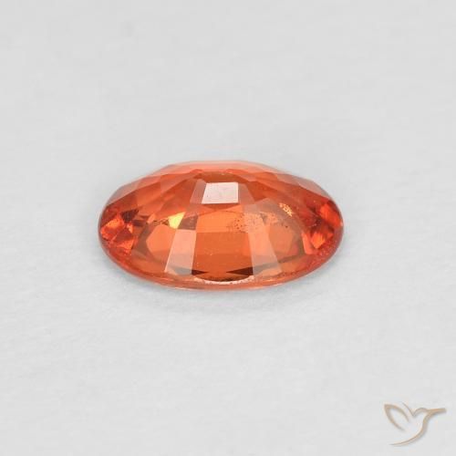 Zaffiro Arancione rossastra naturale da 0.49 ct, Ovale, VS