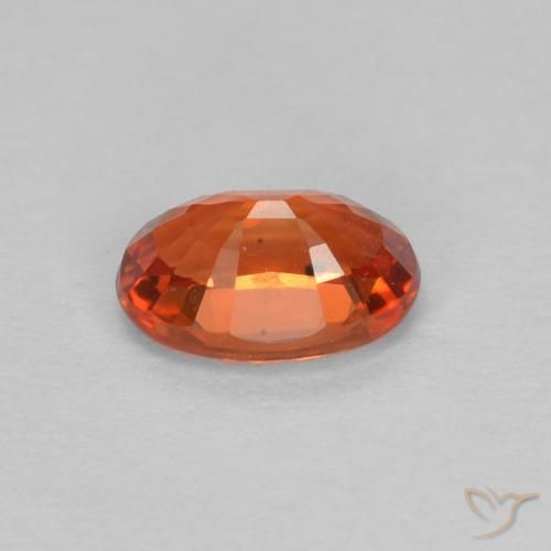 Zaffiro Arancione rossastra naturale da 0.64 ct, Ovale, VVS-VS