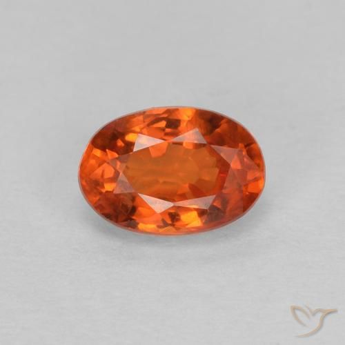 0.67ct Naturale Arancione rossastra Zaffiro, Ovale, VVS-VS