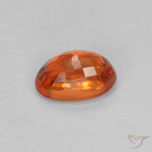 Zaffiro Arancione rossastra naturale da 0.67 ct, Ovale, VVS-VS