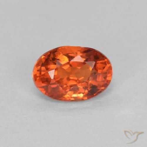 0.68ct Naturale Arancione rossastra Zaffiro, Ovale, VVS-VS