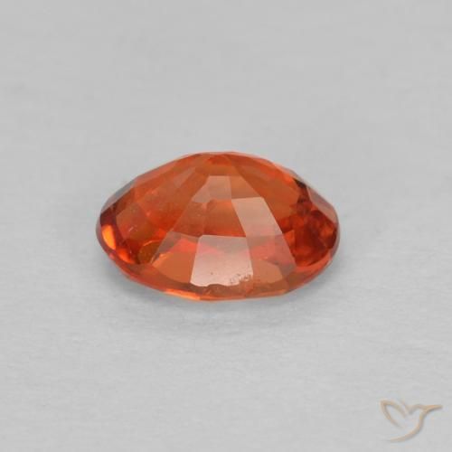 Zaffiro Arancione rossastra naturale da 0.68 ct, Ovale, VVS-VS