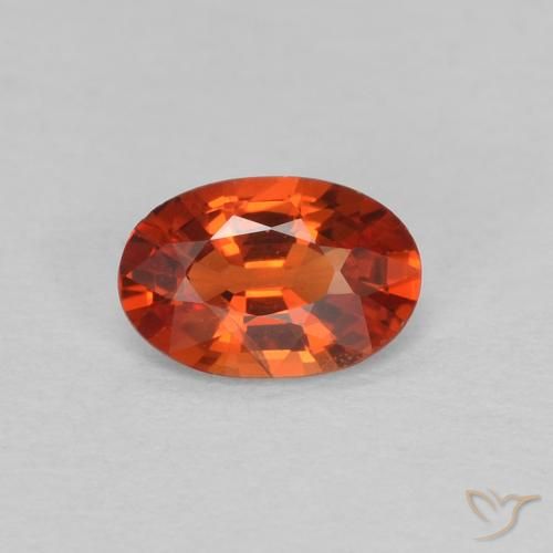 0.47ct Naturale Arancione rossastra Zaffiro, Ovale, VVS-VS