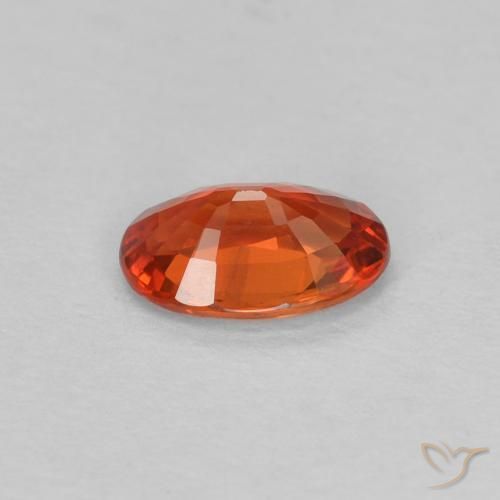 Zaffiro Arancione rossastra naturale da 0.47 ct, Ovale, VVS-VS