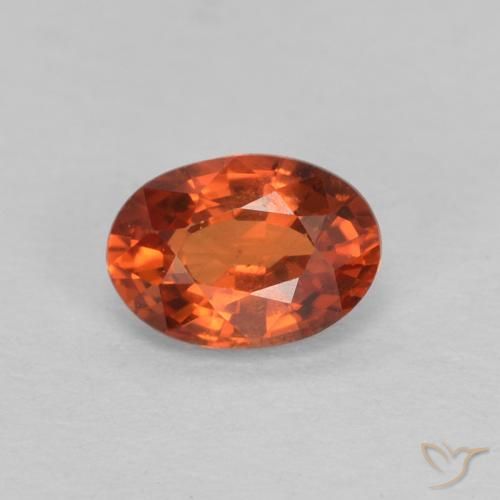 Zaffiro Arancione rossastra naturale da 0.62 ct, Ovale, VVS-VS