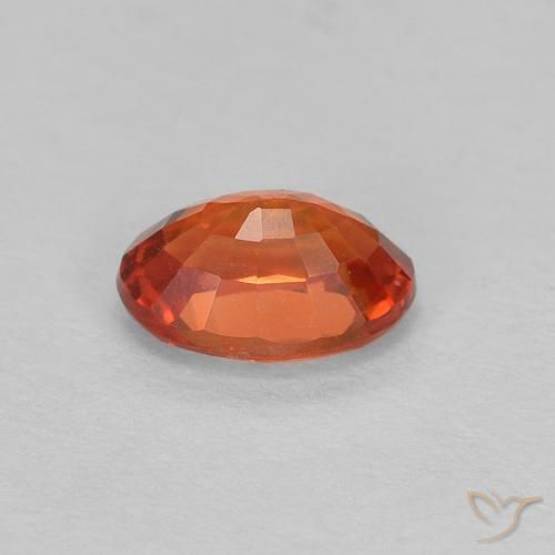 Zaffiro Arancione rossastra naturale da 0.62 ct, Ovale, VVS-VS