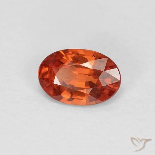 0.49ct Naturale Rosso arancione Zaffiro, Ovale, VVS