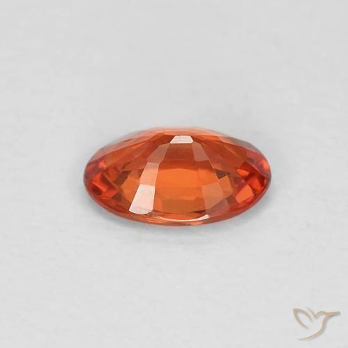 Zaffiro Rosso arancione naturale da 0.49 ct, Ovale, VVS
