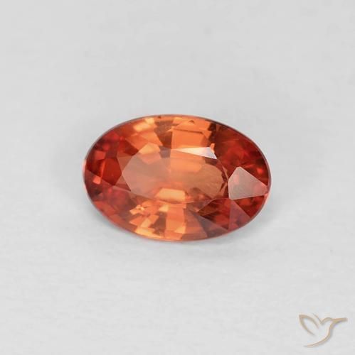0.46ct Naturale Rosso arancione Zaffiro, Ovale, VVS