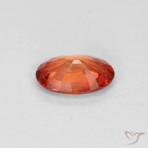 Zaffiro Rosso arancione naturale da 0.46 ct, Ovale, VVS