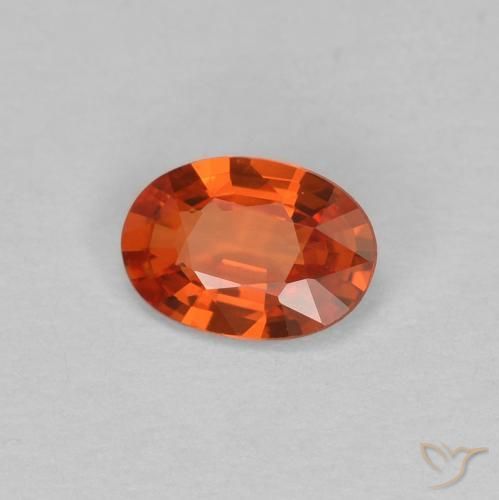 Zaffiro Arancione rossastra naturale da 0.40 ct, Ovale, VVS