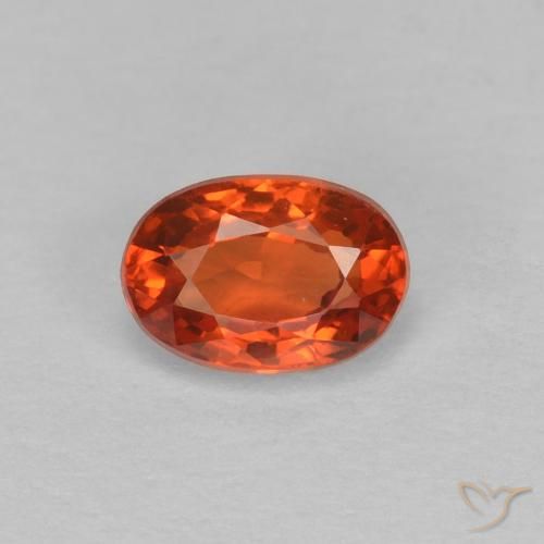 0.65ct Naturale Arancione rossastra Zaffiro, Ovale, VVS