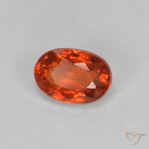 Zaffiro Arancione rossastra naturale da 0.65 ct, Ovale, VVS