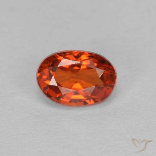 0.67ct Naturale Arancione rossastra Zaffiro, Ovale, VVS