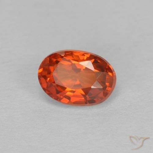 Zaffiro Arancione rossastra naturale da 0.67 ct, Ovale, VVS