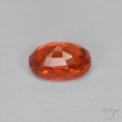 Zaffiro Arancione rossastra naturale da 0.67 ct, Ovale, VVS