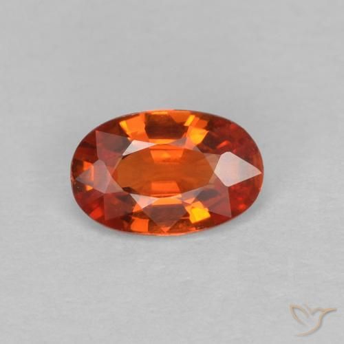 0.46ct Naturale Arancione rossastra Zaffiro, Ovale, VVS