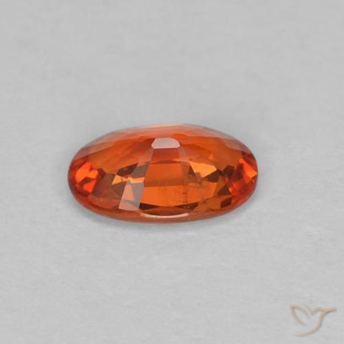 Zaffiro Arancione rossastra naturale da 0.46 ct, Ovale, VVS