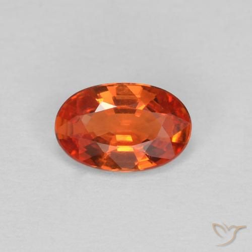 0.45ct Naturale Arancione rossastra Zaffiro, Ovale, VVS