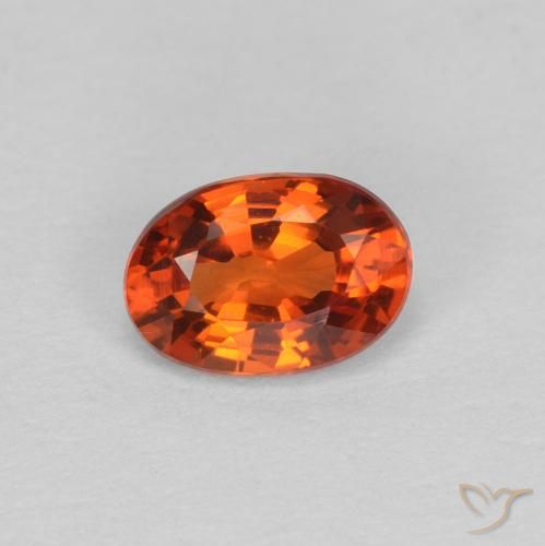 0.59ct Naturale Arancione rossastra Zaffiro, Ovale, VVS