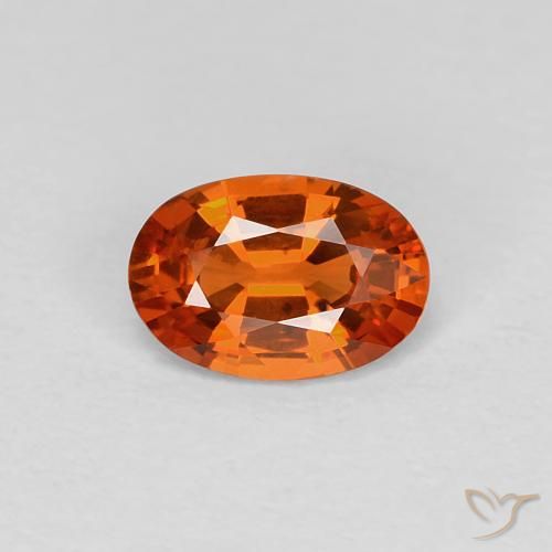 0.60ct Naturale Arancione rossastra Zaffiro, Ovale, VVS
