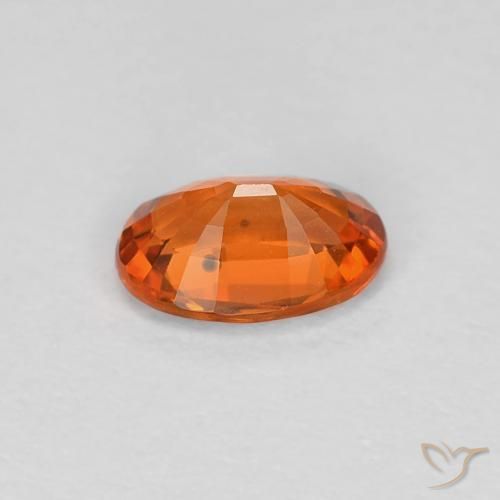 Zaffiro Arancione rossastra naturale da 0.60 ct, Ovale, VVS
