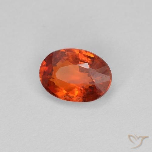 Zaffiro Arancia Fuoco naturale da 0.63 ct, Ovale, VS