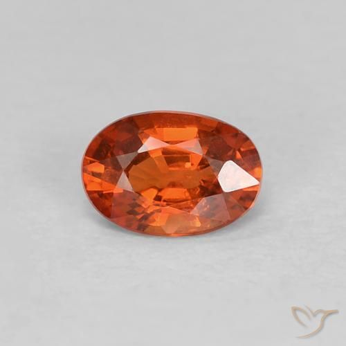 0.47ct Naturale Rosso Ambra Intenso Zaffiro, Ovale, VS