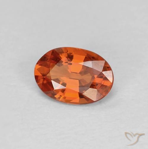 Zaffiro Arancia Fuoco naturale da 0.53 ct, Ovale, VVS-VS