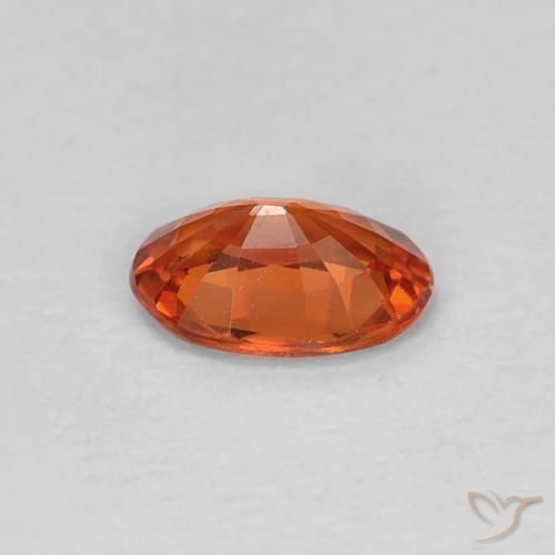 Zaffiro Arancia Fuoco naturale da 0.53 ct, Ovale, VVS-VS