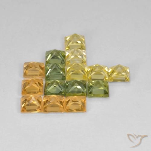 Gemme di Zaffiro Multicolore naturale da 3.65 ct, Quadrato, VS