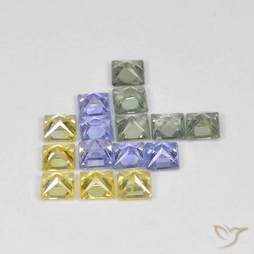 Gemme di Zaffiro Multicolore naturale da 2.72 ct, Quadrato, VS