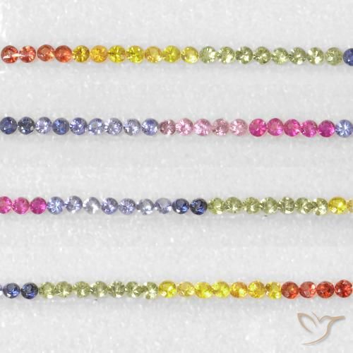 Gemme di Zaffiro Multicolore naturale da 5.57 ct, Rotondo, VS